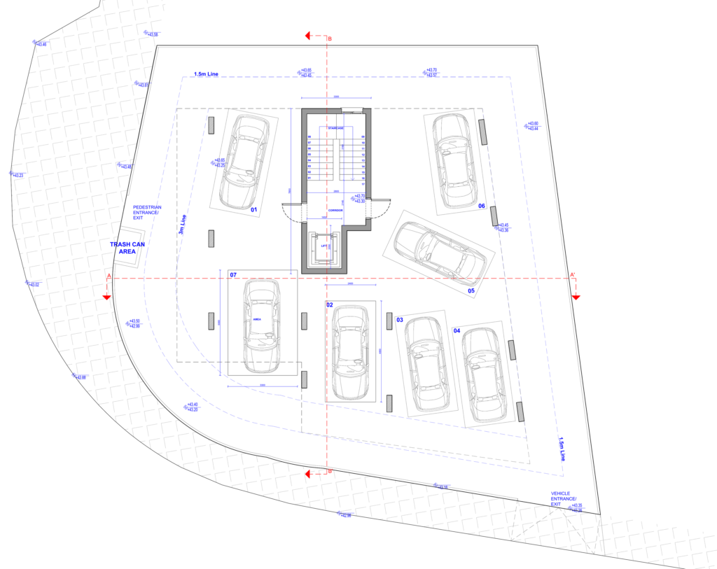 Ground Floor (parking) floor plan